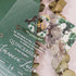 emerald green floral crest charro acrylic quinceanera invitation CWIA250